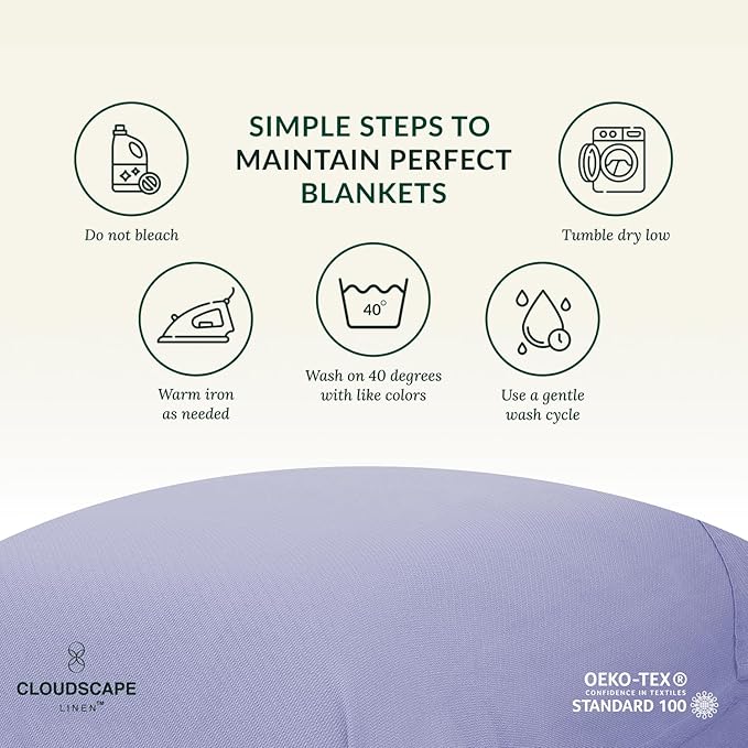 Herringbone Cotton Twin Blanket for Couch, Bed,Sofa, Home Decor, Soft, Lightweight, All-Season Bed Blanket, 68 x92, Lavender Blue