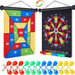 Magnetic Dart Board with 24pcs Darts,Indoor Outdoor Dart Game for Kids and Adults，2in1 Rollup Safe Dart Flights Toys Set for 3-12 Year Old Boys Girls Christmas Birthday Gifts