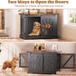 VOPEAK 40" Farmhouse Dog Crate Furniture, Heavy Duty Dog Cage for Medium Large Dogs, Dog Crate Dog Kennel Indoor with Double Doors, Chew Resistant End Table for Bedroom Living Room, Black