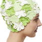 BEEMO Floral Petal Ladies Bathing Swim Cap Women Retro Swim Hat Long/Short Hair