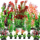 Fish Tank Accessories Aquarium Decorations Plants, 20pcs Fish Tank Decorations Plant, Fish Tank Decor, Aquarium Decor Plastic Plants, Small to Large