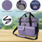 BAGLHER Dog Travel Bag for Supplies - Double-Layer Airline Approved Weekend Pet Travel Organizer Set for Dog and Cat Tote with 2 Pet Food Containers and 2 Collapsible Silicone Bowls Purple