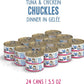Weruva BFF Minced Natural Wet Cat Food, Tuna and Chicken Chuckles in Gelee, 5.5oz Can, Pack of 24