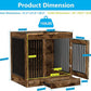 Rustic Brown Heavy Duty Furniture Dog Crate, Wood and Metal Kennel Cage, Pet House End Table with Drawer and Pull-Out Design, Dog Home for Indoor use, Medium Size
