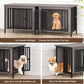EasyCom 31.5" Small Dog Crate Furniture, Chew-Resistant Dog Crates for Small and Medium Dogs, Dog Kennel Furniture Indoor with 2 Doors and 3.94" Raised Feet, as TV Stand, End Table, Crate Table