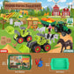 FRUSE Play Sand Farm Toys,Sensory Bins for Toddlers with 2.2lbs Sensory Play Sand,Farm Figures & Tractor Playset,Sandbox Toys for Kids 3 4 5 6 7
