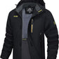 MAGCOMSEN Men's Hooded Windproof Water Resistant Rain Jacket Windbreaker 5 Pockets for Hiking,Fishing,Travel