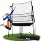ZELUS Volleyball Training Equipment, 11x8 ft Volleyball Practice Net Station with Adjustable Height & Ball Return