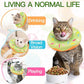 Cat Cone Collar Soft, Cute Cat Donut Collar After Surgery, Adjustable Kitten Recovery Cones to Stop Licking, Lightweight Neck Elizabethan Collars for Cats Kittens (Green, Medium)