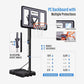 Portable Basketball Hoop Outdoor, 4.8-10FT Height Adjustable Basketball Hoop Goal System with 44-48 Inch Impact Backboard and Portable Wheels for Adults