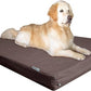 Dogbed4less Luxury XXL Orthopedic Memory Foam Dog Bed for Extra Large Dogs with Durable Waterproof Internal Case, Removable Washable Denim Cover and Bonus Pet Bed Spare Cover, 55X37X4 Inches, Brown