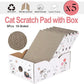 5 Packs in 1 Cat Scratch Pad with Box, Cat Scratcher Cardboard,Reversible,Durable Recyclable Cardboard, Suitable for Cats to Rest, Grind Claws and Play with Scratch Box