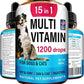 Advanced 15-in-1 Multivitamin for Dogs & Cats - Premium Liquid Supplement with Glucosamine, Vitamin B Complex and Cranberry for Joint, Digestive, Skin, Immune & UTI Support - 2.0 Fl Oz - Made in USA