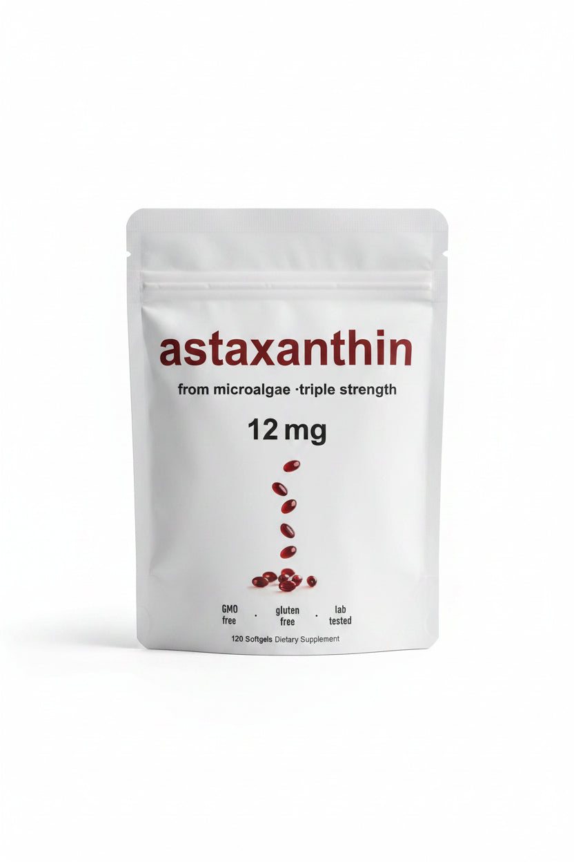 Astaxanthin 12mg – 120 Softgels | 4-Month Supply | Fresh Microalgae Source | Antioxidant, Skin, Eye & Joint Support | Non-GMO, Gluten-Free