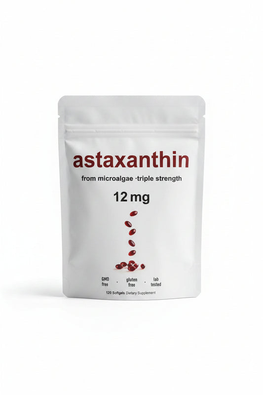 Astaxanthin 12mg – 120 Softgels | 4-Month Supply | Fresh Microalgae Source | Antioxidant, Skin, Eye & Joint Support | Non-GMO, Gluten-Free