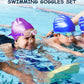 Kids Swim Goggles, Swimming Goggles for Kids Toddlers 3-14 with Swim Cap, Nose Clip, Nose Bridge, Ear Plugs