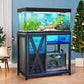 YITAHOME Fish Tank Stand with Power Outlets & LED Light, 40-50 Gallon Metal Aquarium Stand with Cabinet for Fish Tank Accessories Storage for Turtle Tank, Reptile Terrarium, 660LBS Capacity, Grey