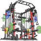 Power Cage,1600lbs Multi-Function Power Rack with Adjustable Cable Crossover System and More Training Attachment, Weight Cage for Home Gym