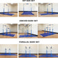 Gymnastics Double Horizontal Bars 3Play Parallel Bars Uneven Bars Gymnastics Training Kip Bar with 304 Stainless Steel Regulating Arms & Fiberglass Rail for Indoor Outdoor Home Club Use