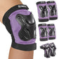 Skating Protective Gear Kids Toddler Knee Pads and Elbow Pads Set, Bike Protection for Kids Wrist Guards for Roller Skating Skateboarding Cycling Purple