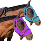 Horse Fly Mask - Arab Equine Fly Mask with Full Coverage for Eye & Ear - Stretchable UV & Sun Protection Flymask for Horses, Ponies & Mini Horses - Horse Face Cover for Pasture & Trail - Purple