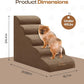 Dog Stairs for High Beds Up to 26-30", 5-Step Foam Pet Ramp with Washable Cover, Gentle Slope Steps, Bed & Couch Ladder for Small Medium Dogs & Senior Cat, Puppy Stairs to Get on Tall Furniture
