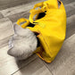 HDKUW Cat Grooming Bag,Foldable Travel Carrier for Cats,Anti-Bite Anti-Scratch Cat Grooming Restraint Bag,Pet Carrier for Administering Eye Drops,Ear Cleaner,Clipping Nails Yellow M