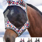 Harrison Howard LumiVista Horse Fly Mask Standard with Ears UV Protection for Horse Tribal Rhombus XL Extra Full