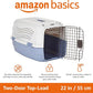 Amazon Basics 2-Door Top-Load Hard-Sided Dogs, Cats Pet Travel Carrier, Gray & Blue, 22.8"L x 15.0"W x 13.0"H