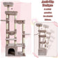 Heybly Heavy Duty Cat Tree, 71-Inch Tall Tower for Large Maine Coon with Extra-Large Baseboard, Cat Condo Furniture with Multi-Level Platforms, 2 Hammocks and 12 Scratching Posts, Muchroom HCT037MU