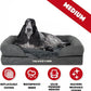 The Dog’s Bed, Medium Grey Faux Fur 30x23.5, Memory Foam, Pain Relief: Arthritis, Hip & Elbow Dysplasia, Post Surgery, Lameness, Supportive, Calming, Washable Cover, Veterinary Approved