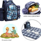 Apollo Walker Picnic Backpack Bag for 2 Person with Cooler Compartment, Detachable Bottle/Wine Holder, Fleece Blanket, Plates and Cutlery (Blue)