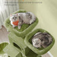 Feandrea Cat Tree, 81.1-Inch Large Cat Tower with 13 Scratching Posts, 2 Perches, 2 Caves, Basket, Hammock, Pompoms, Multi-Level Plush Cat Condo for Indoor Cats, Green UPCT190C01