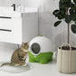 PawHut Hooded Cat Litter Box, Large Kitty Litter Pan with Lid, Scoop, Leaking Sand Pedal, Top Handle, Dark Green