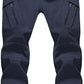 TACVASEN Men's Winter Pants 9 Pockets Fleece Snow Hiking Pants Water-Resistant Warm Softshell Thick Tactical Pants