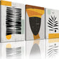 Framed Canvas Wall Art African Ethno Motive Wall Art Set, Abstract Ethno Art, African American Woman Portrait, Black Orange Print, Contemporary Collage, Minimalist (S-3pcs,20x30inchx3pcs)