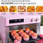 Retro Style Infrared Heating Air Fryer Toaster Oven, Extra Large Countertop Convection Oven 10-in-1 Combo, 6-Slice Toast, Enamel Baking Pan Easy Clean with Recipe Book, Classic Pink Color