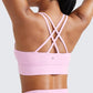 CRZ YOGA Softness Mold Womens Butterluxe Strappy Longline Sports Bra - Double Spaghetti Strap Workout Yoga Crop Top Athletic