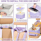 PETSFIT Dog Booster Car Seat, Soft Foam Cat Car Seat with Patented Safety Buckles, Storage Pockets and Detachable Clip-On Safety Leash, Dog Car Seats for Small Dogs Under 30 LBS (Purple)