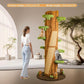 90.5'' Luxury Cat Tree for Indoor Cats, All-in-One Tall Cat Tower with Scratching Post, Multi-Level House, Wood Condo for Multi-Cat Families (Green)