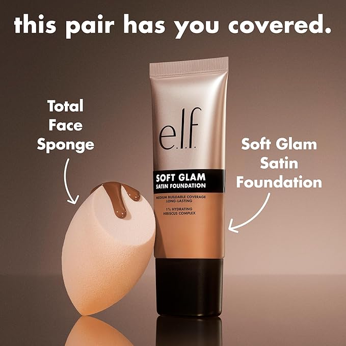 e.l.f. Soft Glam Foundation, Medium Coverage, Long-Lasting & Buildable Foundation For A Smooth, Satin Finish, Vegan & Cruelty-Free, 51 Deep Cool