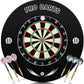 Bristle Dart Board Set, Professional Dart Board 18" with 6pcs 18g Darts Outdoor Dartboard Set, Compressed Sisal Metal Wire Board with Rotating Number Ring