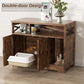 Cat Litter Box Enclosure, Hidden Litter Box Furniture with Scratch Pad, Farmhouse Indoor Cat House Washroom End Table, Rustic Brown