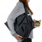 Cozy Comfort Carrier - Small Charcoal Grey Cat Carrier Bag, Soft Cat Carrier and Cat Wrap for Nail Clipping, Vet Visits, Medication Administration, Dental Care, and Traveling