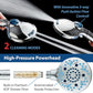 AquaCare High Pressure 10 Spray Mode Filtered Showerhead - Handheld Shower Head Filters Chlorine to Heal Dry Skin, Revive Hair - Dual Power Wash Cleans Tub, Tile, Pets - Hard Water Softener, Chrome
