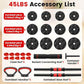 Adjustable Dumbbell Set, 20/33/45/70/90lbs Free Weight Set with Connector, 4 in1 Dumbbells Set Used as Barbell, Kettlebells, Push up Stand, Weight Set for Home Gym Suitable Men/Women