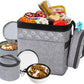 Dog Travel Bag with Treat Pouch, Airline Approved Dog Bags for Traveling, 2 Dog Food Travel Container, 2 Travel Bowls, Weekend Dog Travel Bag for Supplies, Dog Travel Kit Accessories
