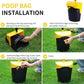 Pooper Scooper Large Swivel Bin & Rake with 160 Waste Bags,Heavy Duty Dog Pooper Scooper with Bag Attachment for Large Small Dogs, Long Handle Poop Scooper with Lid for Yard, Grass, Gravel (Yellow)