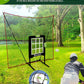 9 Hole Pitching Net, Heavy-Duty Baseball Net with Strike Zone for Pitching and Hitting, Height Adjustable Training Equipment with 9 Pocket Pitching Target for Baseball & Softball Practice