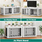 YITAHOME 76 Inch Double Dog Crate Furniture, XXL Dog Crate Furniture for 2 Dogs, Side End Table, Waterproof Top, Safety Corners, 2-in-1 Iron-Wood Fusion Dog Kennel Furniture for 2 Large Dogs,White